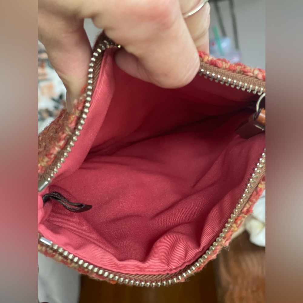 SOLD! AUTHENTIC COACH CROSSBODY HOBO SHOULDER WOOL LEATHER TRIM FRONT POCKET - Picture 3 of 11